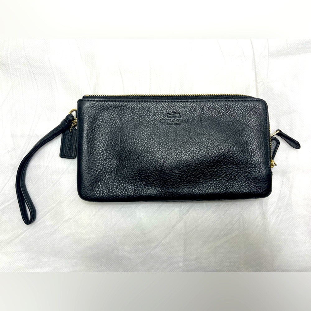 Black Leather Coach Wristlets